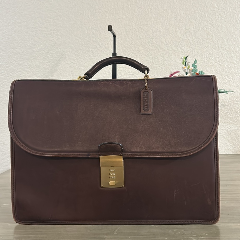 Coach Brown Leather Briefcase